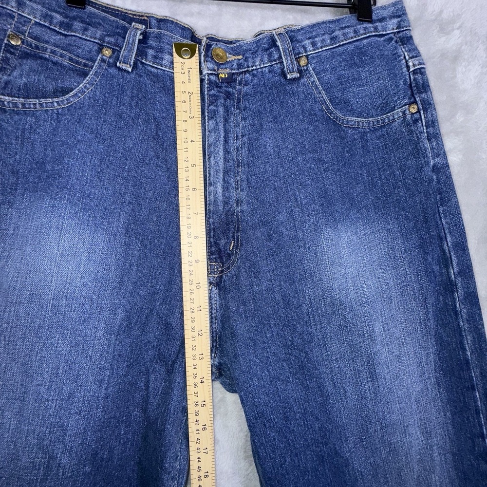Nautica Jeans Co Mens 36x34 Blue Dark Wash Cotton Relaxed Baggy Denim - Picture 5 of 16